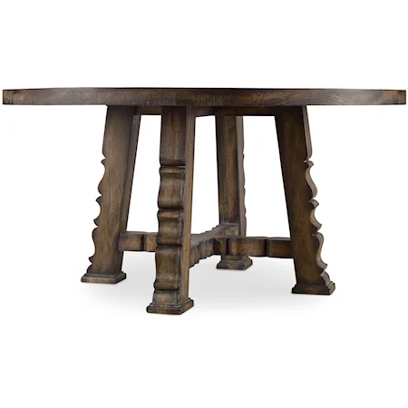 Round Dining Table with Carved Serpentine Detail